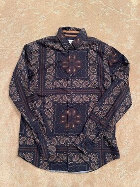 Men’s Haiku Collective Paisley Button Down Shirt, Small